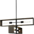 Progress Boundary Collection Four Light in Brushed Nickel Grey Washed Oak Modern Chandelier Model: P400370-009
