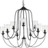 Progress Bowman P400196 031 9 60 Watt CAND CHANDELIER in Matte Black Finish Model: P400196-031