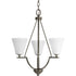 Progress Bravo P3821 09 3 60 Watt CAND FOYER in Brushed Nickel Finish Model: P3821-09