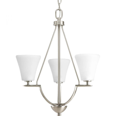 Progress Bravo P3821 09 3 60 Watt CAND FOYER in Brushed Nickel Finish Model: P3821-09