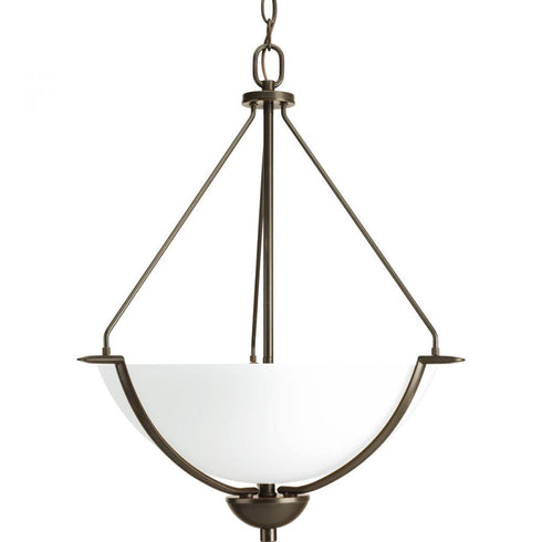 Progress Bravo P3912 09 3 100 Watt MED INVERTED PENDANT in Brushed Nickel Finish Model: P3912-09