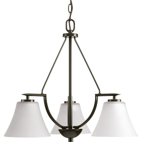Progress Bravo P4621 09 3 100 Watt MED CHANDELIER in Brushed Nickel Finish Model: P4621-09