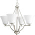 Progress Bravo P4622 09 4 100 Watt MED CHANDELIER in Brushed Nickel Finish Model: P4622-09