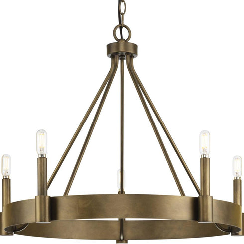 Progress Breckenridge P400318 196 5 Light CHANDLIER in Aged Bronze Finish Model: P400318-196