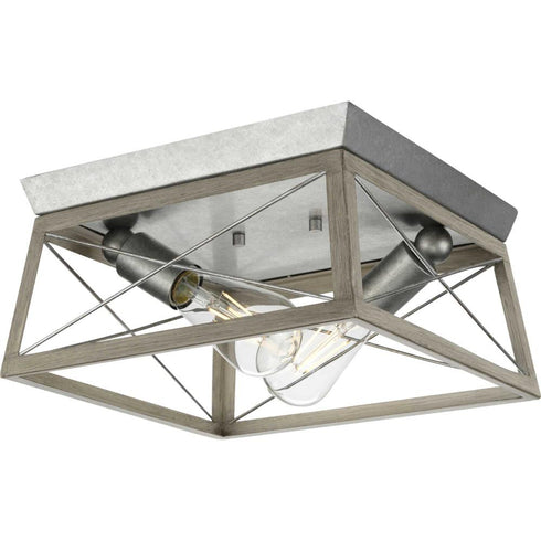 Progress Briarwood P350039 020 2 60 Watt MED FLUSH MOUNT in Antique Bronze Finish Model: P350039-020
