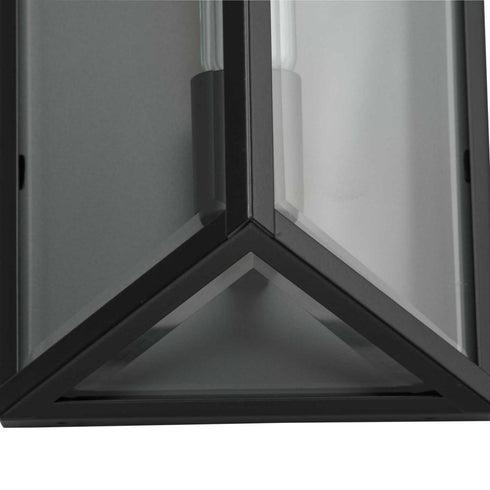 Progress Bristol Collection One Light Black Modern Farmhouse Medium Outdoor Wall Lantern in Matte Black Finish Model: P560359-31M