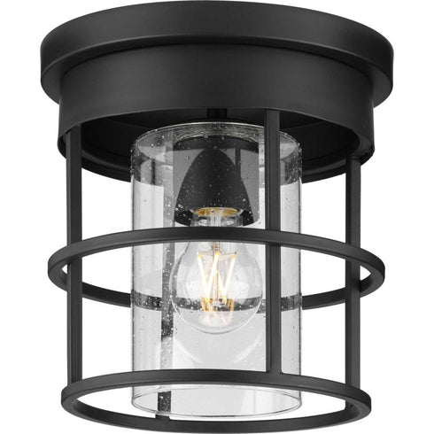 Progress Burgess P350236 196 1 Light FLUSHMT in Aged Bronze Finish Model: P350236-196