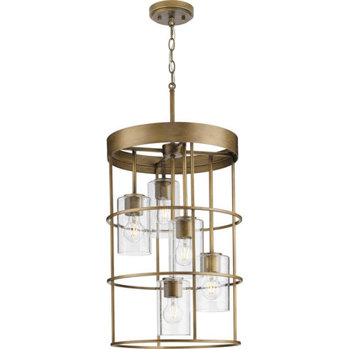 Progress Burgess P500402 196 5 Light FOYER in Aged Bronze Finish Model: P500402-196