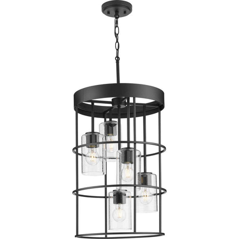 Progress Burgess P500402 196 5 Light FOYER in Aged Bronze Finish Model: P500402-196
