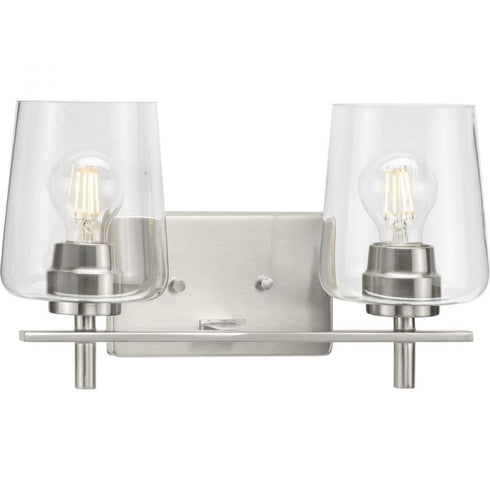 Progress Calais P300361 009 2 60 Watt MED BATH BRACKET in Brushed Nickel Finish Model: P300361-009