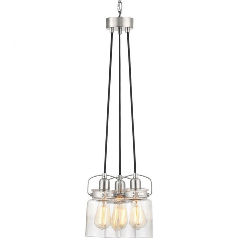 Progress Calhoun Collection Three Light Chandelier in Brushed Nickel Finish Model: P400132-009