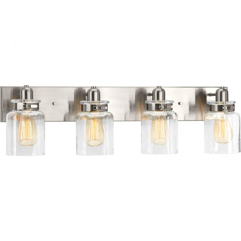 Progress Calhoun P300048 009 4 100 Watt MED BATH BRACKET in Brushed Nickel Finish Model: P300048-009