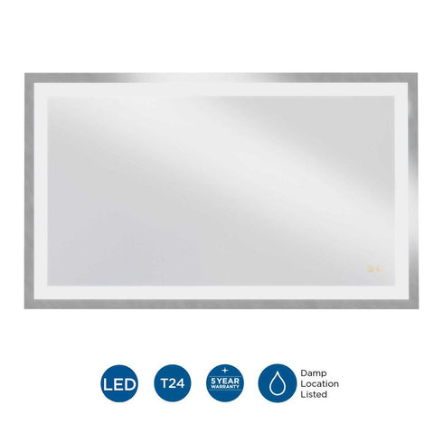 Progress Captarent LED Captarent Collection 60 in. x 36 in. Rectangular Illuminated Integrated LED in White Color Model: P300492-030-CS