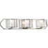 Progress Caress Collection Three Light in Polished Nickel Clear Water Glass Luxe Bath Vanity Light Model: P3077-104WB