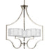 Progress Caress Collection Three Light in Polished Nickel Clear Water Glass Luxe Chandelier Light Model: P4644-104WB