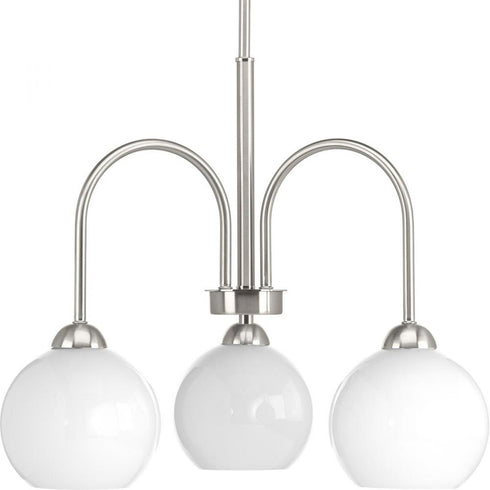 Progress Carisa Three Light Chandelier in Brushed Nickel Finish Model: P400059-009