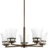 Progress Cascadia P4613 15 5 100 Watt MED CHANDELIER in Polished Chrome Finish Model: P4613-15