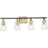 Progress Cassell Collection Four Light in Brushed Nickel Matte Black Luxe Industrial Bath & Vanity Light Model: P300483-009