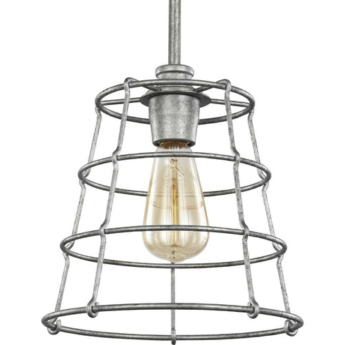 Progress Chambers P500281 031 1 100 Watt MED MINI PENDANT in Matte Black Finish Model: P500281-031
