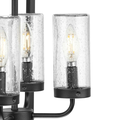 Progress Chapel P550131 031 4 Light PENDANT in Textured Black Finish Model: P550131-031