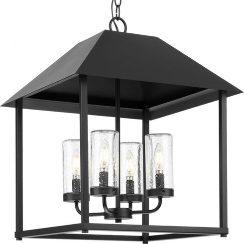 Progress Chapel P550131 031 4 Light PENDANT in Textured Black Finish Model: P550131-031