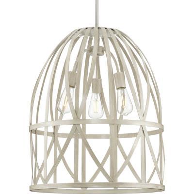 Progress Chastain P500344 185 3 60 Watt MED PENDANT in Bleached Oak Finish Model: P500344-185