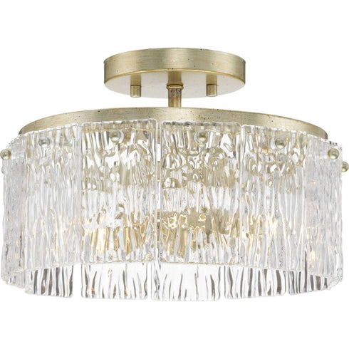 Progress Chevall Collection Two Light 12.62 in. in Gilded Silver Modern Organic Flush Mount Light Model: P350268-176