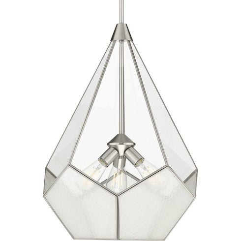 Progress Cinq P5322 09 3 100 Watt MED PENDANT in Brushed Nickel Finish Model: P5322-09