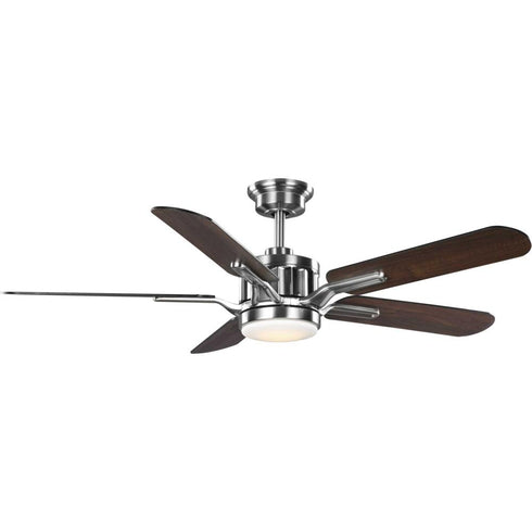 Progress Claret P250007 009 30 54IN 5 BLADE FAN With LTE in Brushed Nickel Finish Model: P250007-009-30