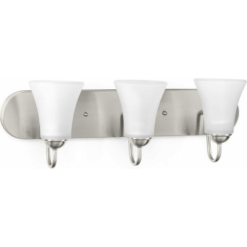 Progress Classic P300235 009 3 100 Watt MED BATH BRACKET in Brushed Nickel Finish Model: P300235-009