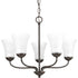Progress Classic P4770 09 5 100 Watt MED CHANDELIER in Brushed Nickel Finish Model: P4770-09
