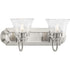 Progress Clear Glass P300390 009 2 Light VANITY in Brushed Nickel Finish Model: P300390-009