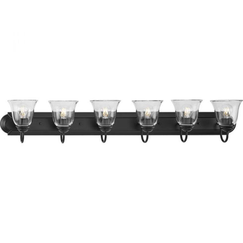 Progress Clear Glass P300394 009 6 Light VANITY in Brushed Nickel Finish Model: P300394-009