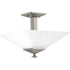 Progress Clifton Heights P350107 009 2 100 Watt SEMI FLUSH MOUNT in Brushed Nickel Finish Model: P350107-009