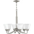 Progress Clifton Heights P400119 009 6 100 Watt MED CHANDELIER in Brushed Nickel Finish Model: P400119-009