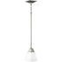Progress Clifton Heights P500125 009 1 100 Watt MED MINI PENDANT in Brushed Nickel Finish Model: P500125-009