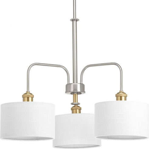 Progress Cordin Three Light Chandelier in Brushed Nickel Finish Model: P400089-009