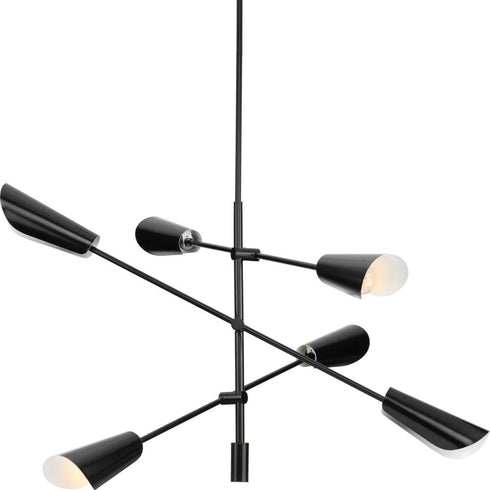 Progress Cornett Collection Six Light in Brushed Nickel Contemporary Chandelier Model: P400380-009