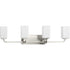 Progress Cowan P300371 009 4 100 Watt MED BATH BRACKET in Brushed Nickel Finish Model: P300371-009