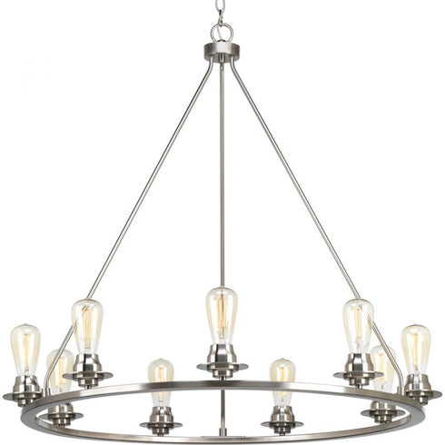 Progress Debut P400016 009 9 60 Watt MED CHANDELIER in Brushed Nickel Finish Model: P400016-009