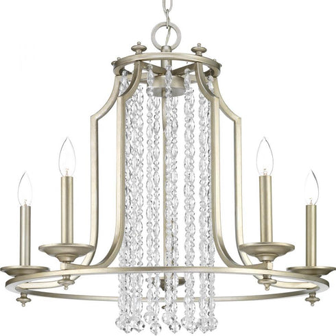 Progress Desiree Five Light Chandelier in Silver Ridge Finish Model: P400078-134
