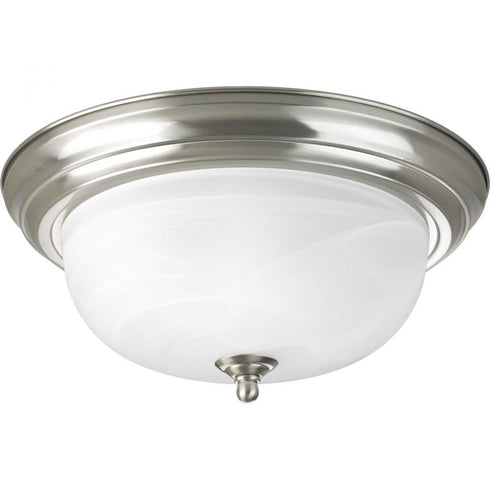 Progress Dome Glass CTC P3925 09 2 75 Watt MED CLOSE TO CEILING in Brushed Nickel Finish Model: P3925-09