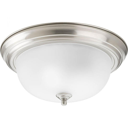 Progress Dome Glass CTC P3925 09 2 75 Watt MED CLOSE TO CEILING in Brushed Nickel Finish Model: P3925-09