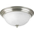 Progress Dome Glass CTC P3926 09 3 60 Watt MED CLOSE TO CEILING in Brushed Nickel Finish Model: P3926-09
