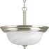 Progress Dome Glass CTC P3927 09 2 100 Watt MED SEMI FLUSH in Brushed Nickel Finish Model: P3927-09