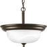 Progress Dome Glass CTC P3927 09 2 100 Watt MED SEMI FLUSH in Brushed Nickel Finish Model: P3927-09