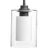 Progress Double Glass P500018 015 1 100 Watt MED MINI PENDANT in Polished Chrome Finish Model: P500018-015