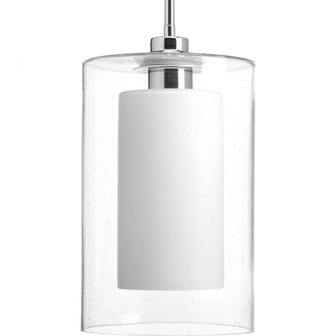 Progress Double Glass P500019 015 1 100 Watt MED PENDANT in Polished Chrome Finish Model: P500019-015