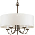Progress Drum Shade P4217 09 5 60 Watt CAND CHANDELIER in Brushed Nickel Finish Model: P4217-09