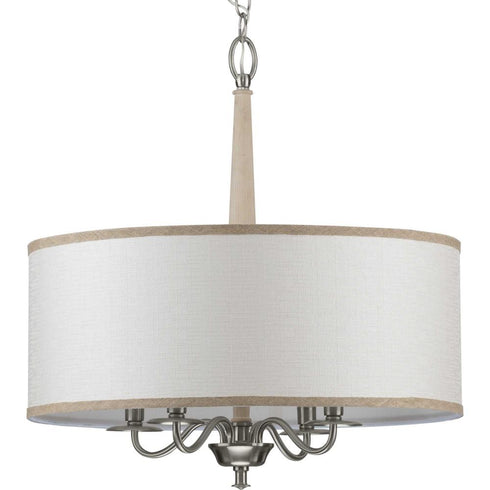 Progress Durrell P400218 009 4 60 Watt CAND CHANDELIER in Brushed Nickel Finish Model: P400218-009